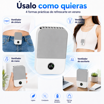 Ventilador Portátil de Cintura — Manos Libres