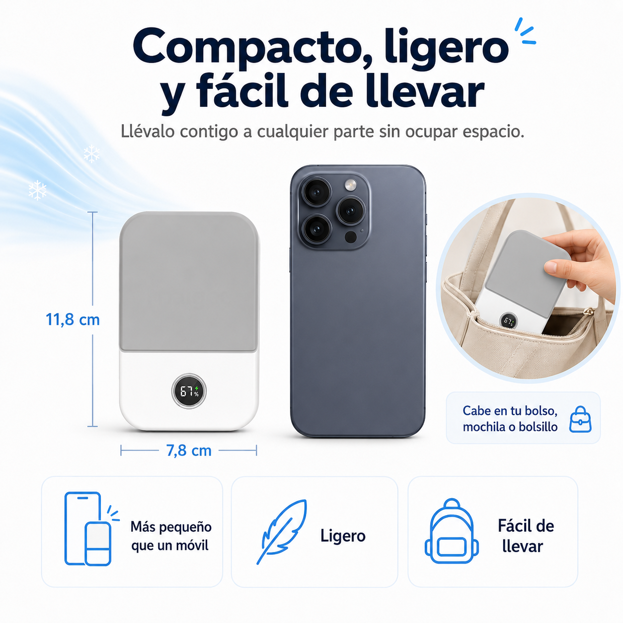 Ventilador Portátil de Cintura — Manos Libres