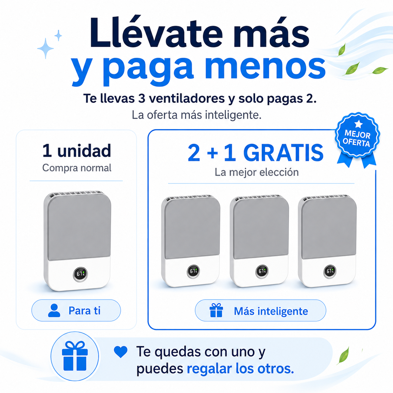 Ventilador Portátil de Cintura — Manos Libres